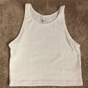 white high neck tank top